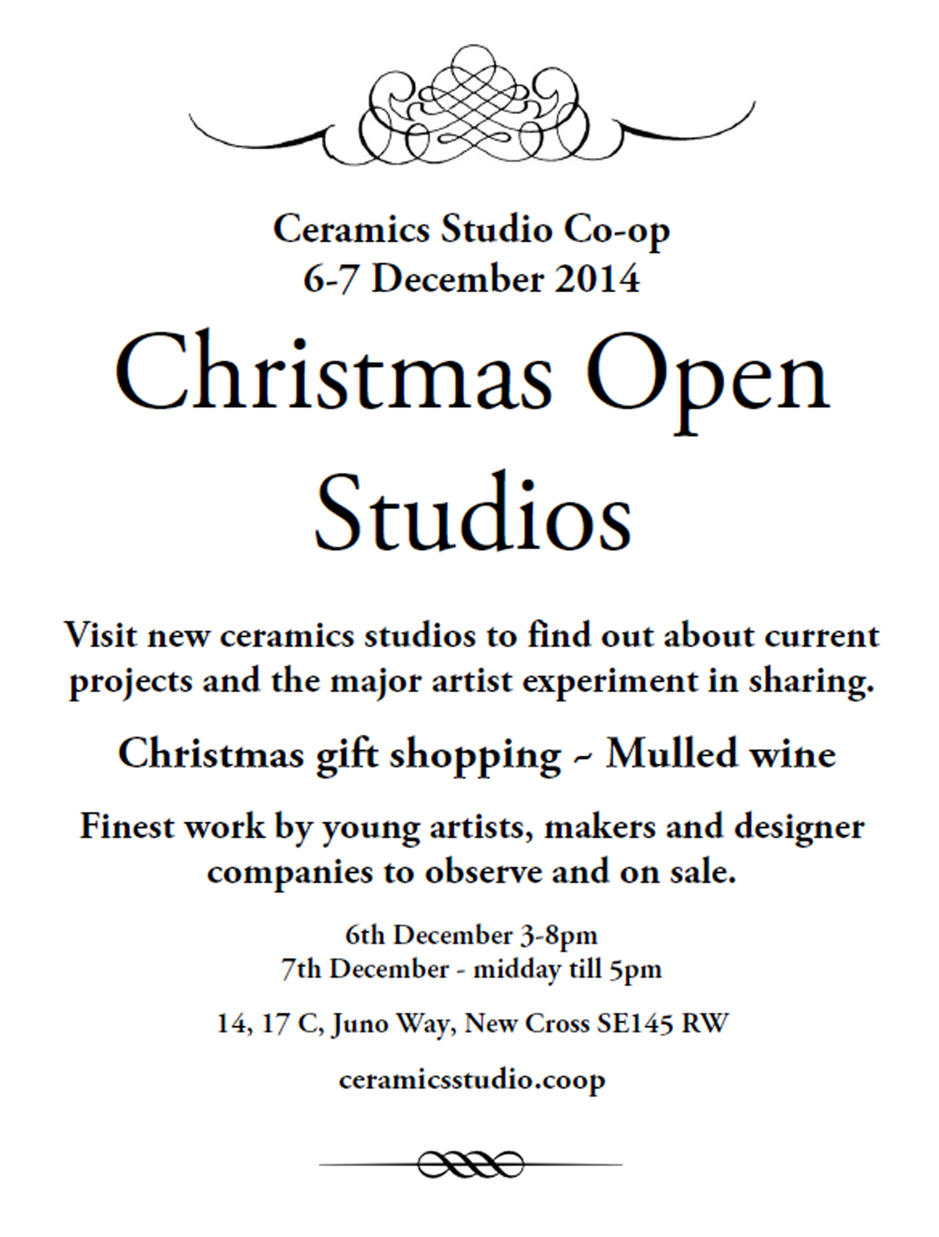 Christmas Open Studios 6-7 December